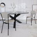 Ver imagem 2 de Cadeira Estofada para Sala de Jantar Azuri Preto C01 Courino Off White - Lyam Decor