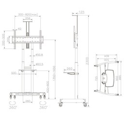 Pedestal para Tv de 55 a 85 Videoconferência com Rodízios Ava1800-70-1p - 5