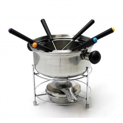 Conjunto Para Fondue Em Inox 10 Peças Para Queijos Chocolate Molho (CA12134)