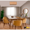 Ver imagem 4 de Lustre Plafon Madeira Arredondado 50x50cm - Freijó