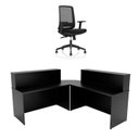 Ver imagem 3 de Balcão de Atendimento em L 140x60cm para Loja e Recepção + Cadeira de Escritório Ergonômica Premium