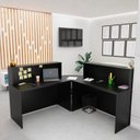 Ver imagem 6 de Balcão de Atendimento em L 140x60cm para Loja e Recepção + Cadeira de Escritório Ergonômica Premium