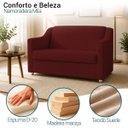 Ver mais imagens de Kit Namoradeira + 4 Poltronas Decorativas para Sala Mila Suede Cores Pé de Plastico Cromado