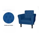 Ver imagem 2 de Poltrona Decorativa Classic Suede Azul Marinho Pés Madeira Mz Decor