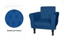 Ver imagem 2 de Poltrona Decorativa Classic Suede Azul Marinho Pés Madeira Mz Decor