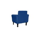 Ver imagem 3 de Poltrona Decorativa Classic Suede Azul Marinho Pés Madeira Mz Decor