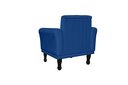 Ver imagem 3 de Poltrona Decorativa Classic Suede Azul Marinho Pés Madeira Mz Decor
