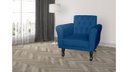 Ver imagem 4 de Poltrona Decorativa Classic Suede Azul Marinho Pés Madeira Mz Decor