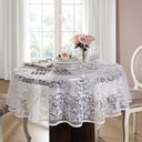 Ver imagem 1 de Toalha de Mesa Redonda 4 Lugares de Crochê Rosas 160 cm | Lepper