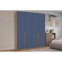 Ver imagem 1 de Guarda Roupa 4 Portas e 4 Gavetas Porto Freijo/azul - Politorno