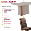 Ver imagem 7 de Conjunto Jantar Isadora 6 Lugares MDF Vidro Serigrafado Off White 180cm Moderna