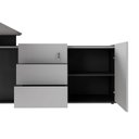 Ver mais imagens de Mesa L Diretor com Armário Lateral 3 Gavetas 180cm Industrial Tampo Chanfrado Pés em Metal Executive