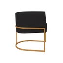Ver imagem 3 de Kit 2 Poltronas Decorativas Luna Estofada Base Metálica Suede: Suede Preto