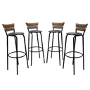 Ver imagem 1 de Kit 4 Banquetas 80cm para Balcão Ilha Bancada Área Gourmet Encosto em Junco Banco Itagold