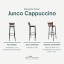 Ver imagem 3 de Kit 4 Banquetas 80cm para Balcão Ilha Bancada Área Gourmet Encosto em Junco Banco Itagold