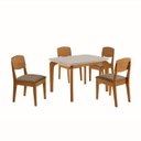 Ver imagem 2 de Conjunto Sala de Jantar Mesa Dublin Tampo em MDF e 4 Cadeiras Cleo Yescasa