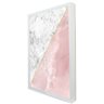 Quadro Decorativo Geométrico Mármore Branco e Rosa em Moldura Caixa Tacolado Moldura Trad 1cm Madeir - 2