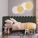 Ver imagem 1 de Kit 6 Placas Cabeceira Nuvem Estofada para Cama Box - Módulo 20cm X 60cm:verde