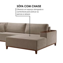 Sofá 4 Lugares com Chaise Linho 290cm Grécia - 5