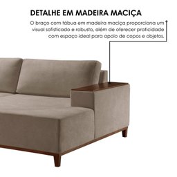 Sofá 4 Lugares com Chaise Linho 290cm Grécia - 8