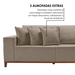 Sofá 4 Lugares com Chaise Linho 290cm Grécia - 6