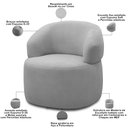 Ver imagem 4 de Kit 2 Poltronas Giratórias Sala de Estar Living Orgânico Carmen F04 Bouclê Cinza - Lyam Decor