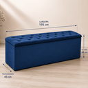 Ver imagem 3 de Recamier Bau Estofado Casal King Padrão Anita 195 cm Veludo