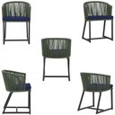 Ver imagem 5 de Mesa com 6 Cadeiras de Jantar Roma 120cm e Noronha em Alumínio Preto Corda Náutica Estofado 10 Trama