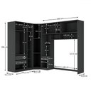 Ver imagem 4 de Guarda-roupa Casal Modulado Lugano 8 Portas 3 Gavetas Grafite - Hecol Móveis
