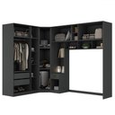 Ver imagem 3 de Guarda-roupa Casal Modulado Lugano 8 Portas 3 Gavetas Grafite - Hecol Móveis