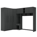 Ver imagem 2 de Guarda-roupa Casal Modulado Lugano 8 Portas 3 Gavetas Grafite - Hecol Móveis