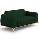 Ver imagem 1 de Sofá 3 Lugares para Sala de Estar Molino 180 Cm D02 Pés D'ouro Veludo Verde Musgo C-303 - Lyam