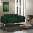 Ver imagem 2 de Sofá 3 Lugares para Sala de Estar Molino 180 Cm D02 Pés D'ouro Veludo Verde Musgo C-303 - Lyam