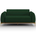 Ver imagem 3 de Sofá 3 Lugares para Sala de Estar Molino 180 Cm D02 Pés D'ouro Veludo Verde Musgo C-303 - Lyam