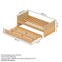 Ver imagem 3 de Cama Solteiro Madeira Maciça com Cama Auxiliar Magna Kids Casatema MadeiraOriginals Marrom/Natural