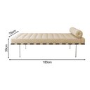 Ver imagem 2 de Couch Barcelona Couro Natural Linha Premium Sala Recepção Design Clássico Moderno Alto Padrão - Bege