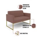 Ver mais imagens de Sofá Namoradeira com Poltrona Base Industrial Dourado Marisa Veludo D03 - D\'rossi Cor Rose