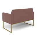 Ver imagem 6 de Sofá Namoradeira com Poltrona Base Industrial Dourado Marisa Veludo D03 - D\'rossi Cor Rose