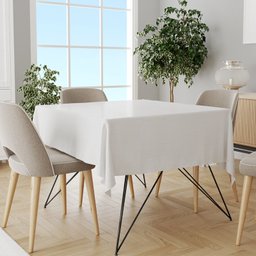 Toalha Mesa Plástica Térmica Linho Branco 10 12 Lugares 3,00 - 2