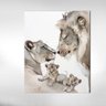 Quadro Decorativo Leão Branco Família - 2