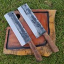 Ver imagem 7 de Faca Cutelo Artesanal Forjado Estilo Antigo em Aço Carbono 5160 Lâmina 25cm Bruto