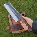 Ver imagem 2 de Faca Cutelo Artesanal Forjado Estilo Antigo em Aço Carbono 5160 Lâmina 25cm Bruto