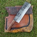 Ver imagem 6 de Faca Cutelo Artesanal Forjado Estilo Antigo em Aço Carbono 5160 Lâmina 25cm Bruto