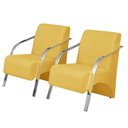 Ver imagem 1 de Kit 2 Poltronas Vênus 1 Lugar Pé Alumínio Amarelo