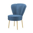 Ver imagem 2 de Cadeira para Recepção Moderna Sala de Espera Ergonômica Tecido Veludo Confortável Pés de Ferro