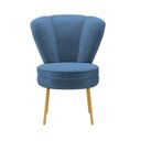 Ver imagem 5 de Cadeira para Recepção Moderna Sala de Espera Ergonômica Tecido Veludo Confortável Pés de Ferro