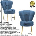 Ver imagem 3 de Cadeira para Recepção Moderna Sala de Espera Ergonômica Tecido Veludo Confortável Pés de Ferro