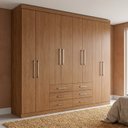 Ver imagem 1 de Guarda-Roupa Casal Linha Master com 8 Portas e 6 Gavetas Marrom Jatobá