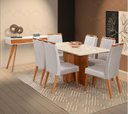Ver imagem 1 de Mesa de jantar + 6 Cadeiras Milão tampo 180cm Castanho claro