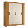 Guarda Roupa Valença 195cm 6 Portas Freijó Off White com Portas Ripadas Moval - 2